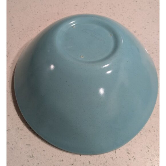 Metlox Vernon Ware Oval Serving Bowl 9 inches Aqua Blue Heavenly Days Collection - Picture 7 of 10